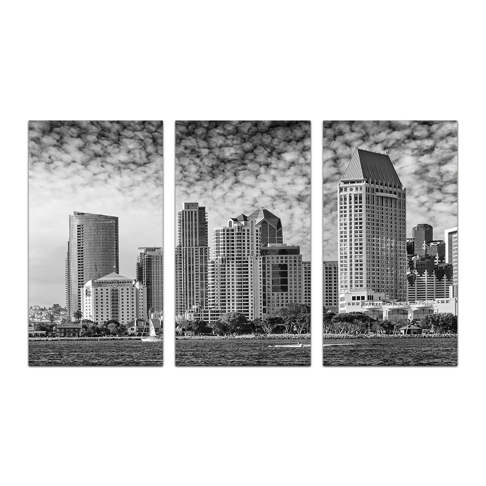 San Diego Monochrome Skyline Wall Art