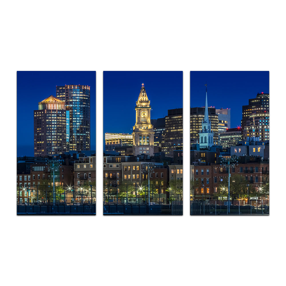 Boston Evening Skyline of North End & Financial District