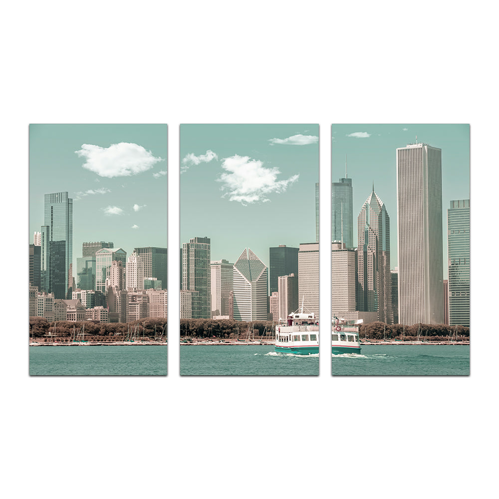 Chicago Skyline Urban Vintage Style