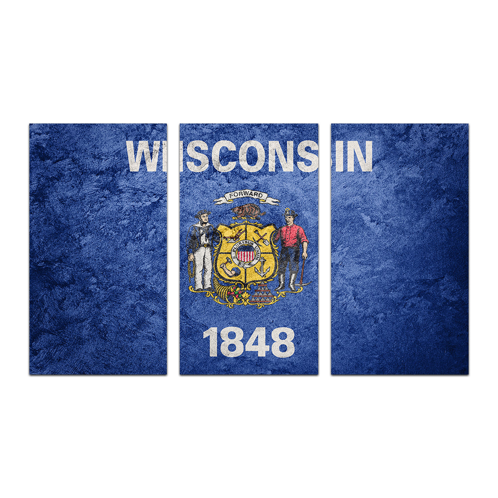 Wisconsin Flag Grunge Wall Art