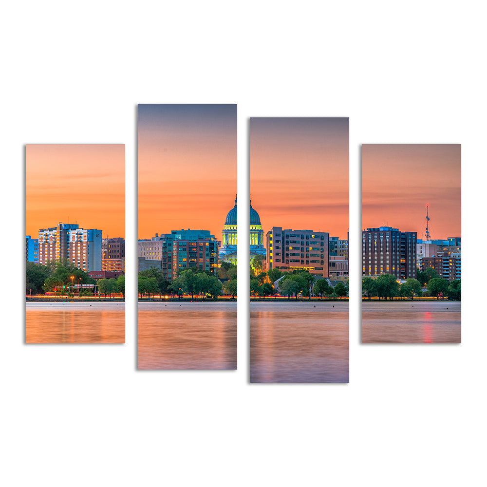 Madison Skyline At Dusk Wall Art