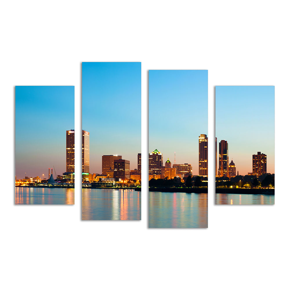 Milwaukee Skyline At Twilight Wall Art