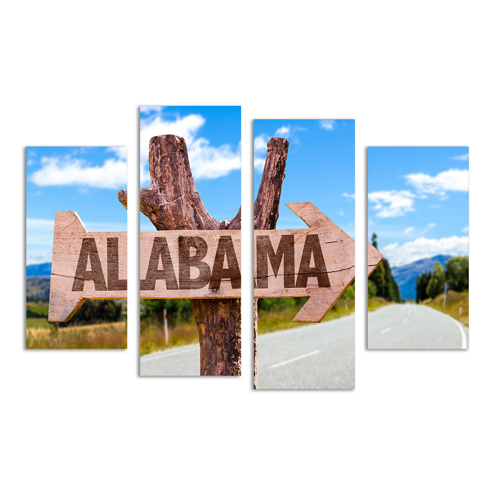 Alabama Wooden Sign Wall Art