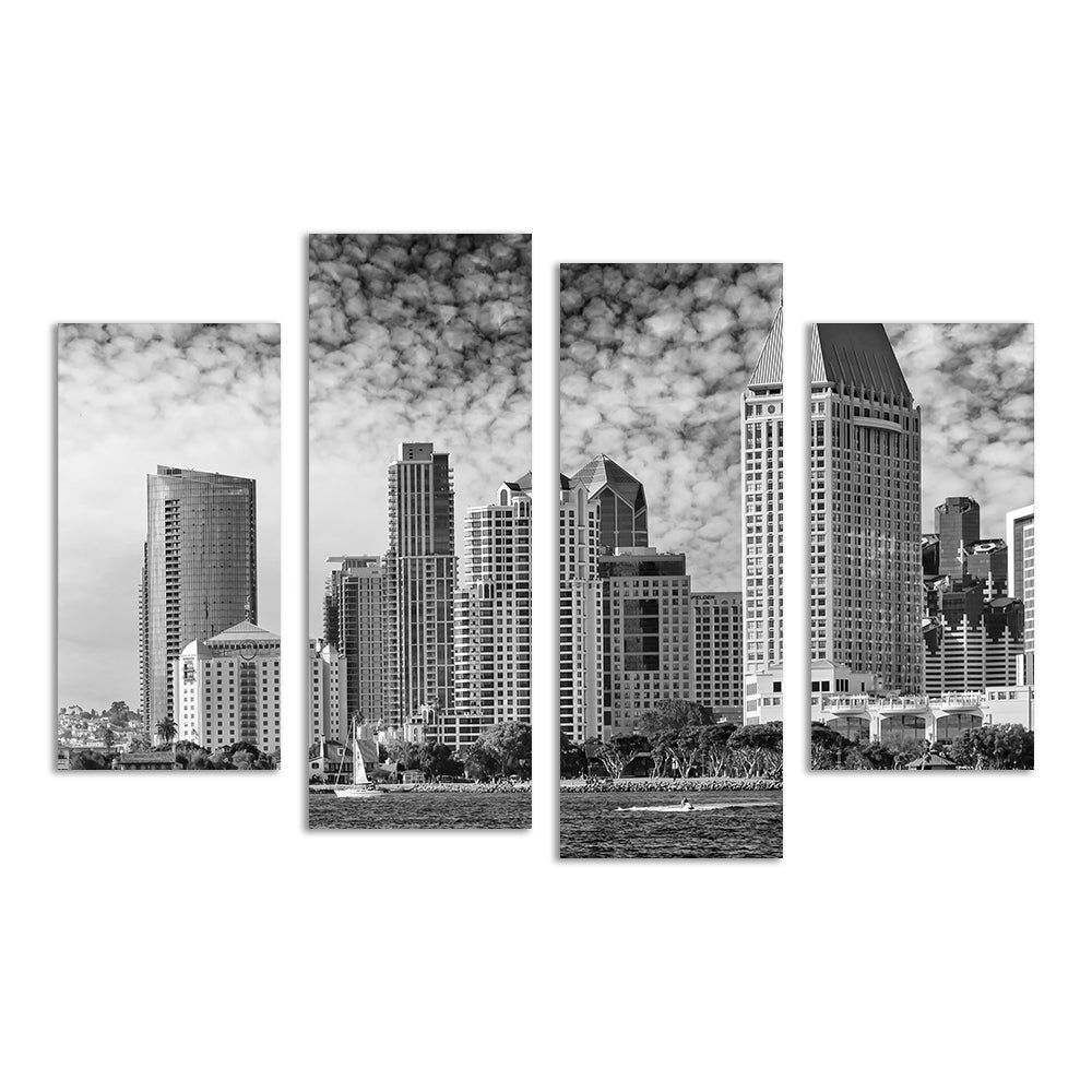 San Diego Monochrome Skyline Wall Art