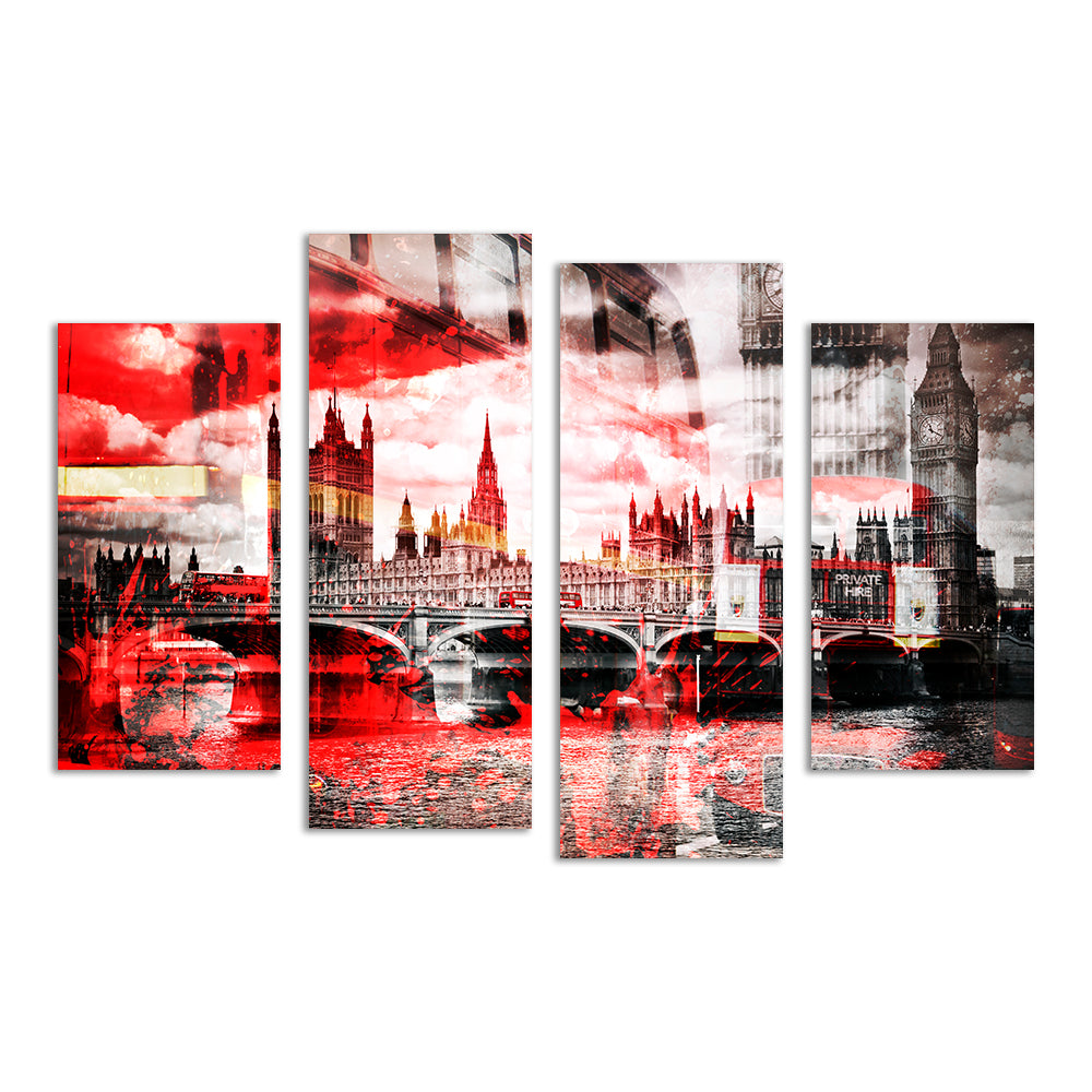 City Art LONDON Red Bus Composing