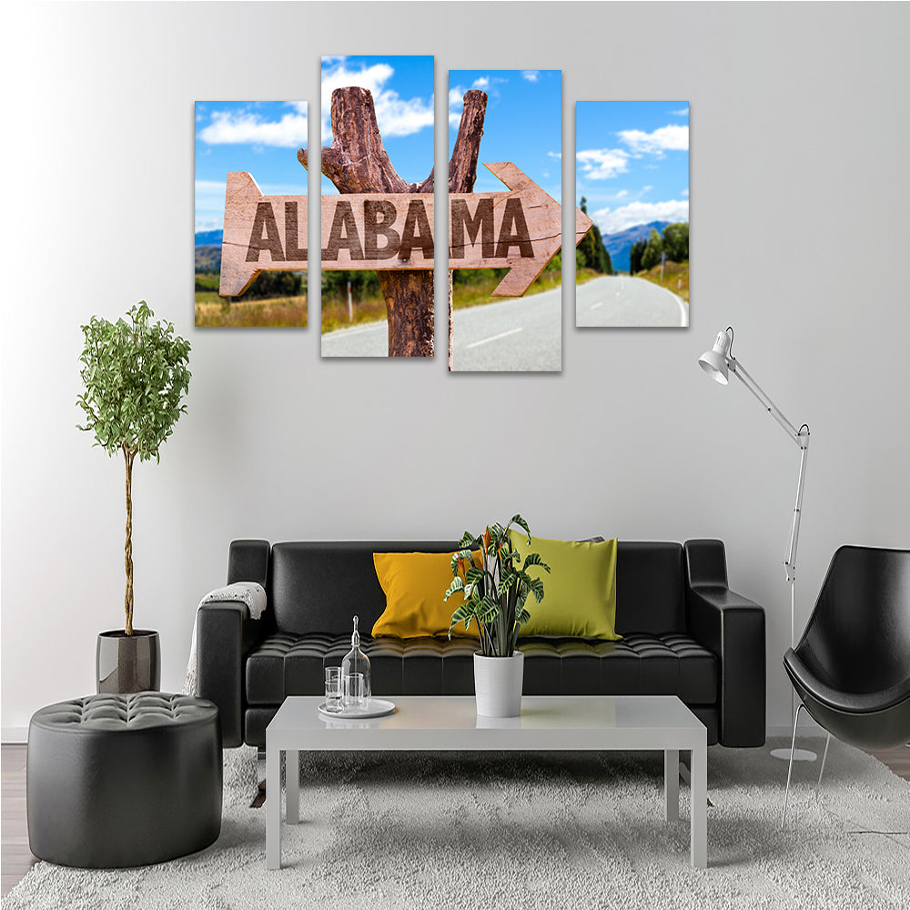 Alabama Wooden Sign Wall Art