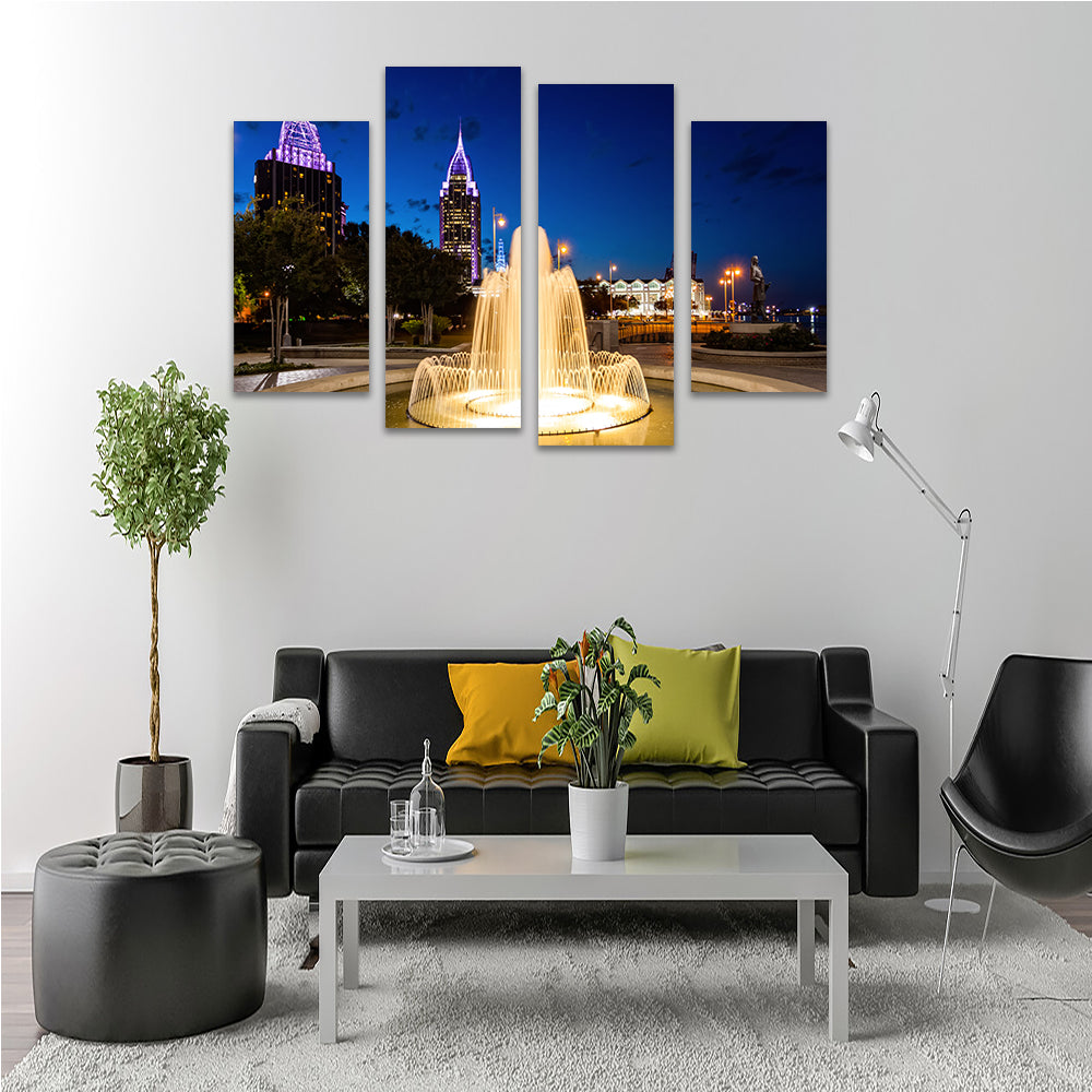 Downtown Mobile - Fountain Wall Art