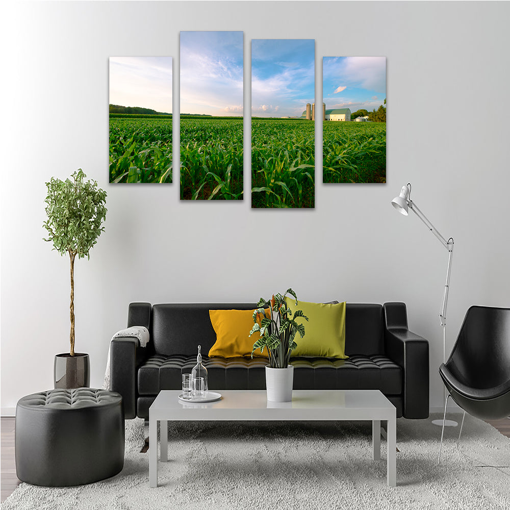 Wisconsin Dairy Farm By Field Of Corn Wall Art