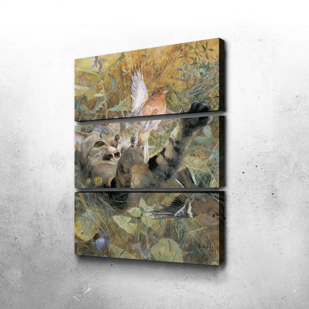 A Cat and a Chaffinch Wall Art