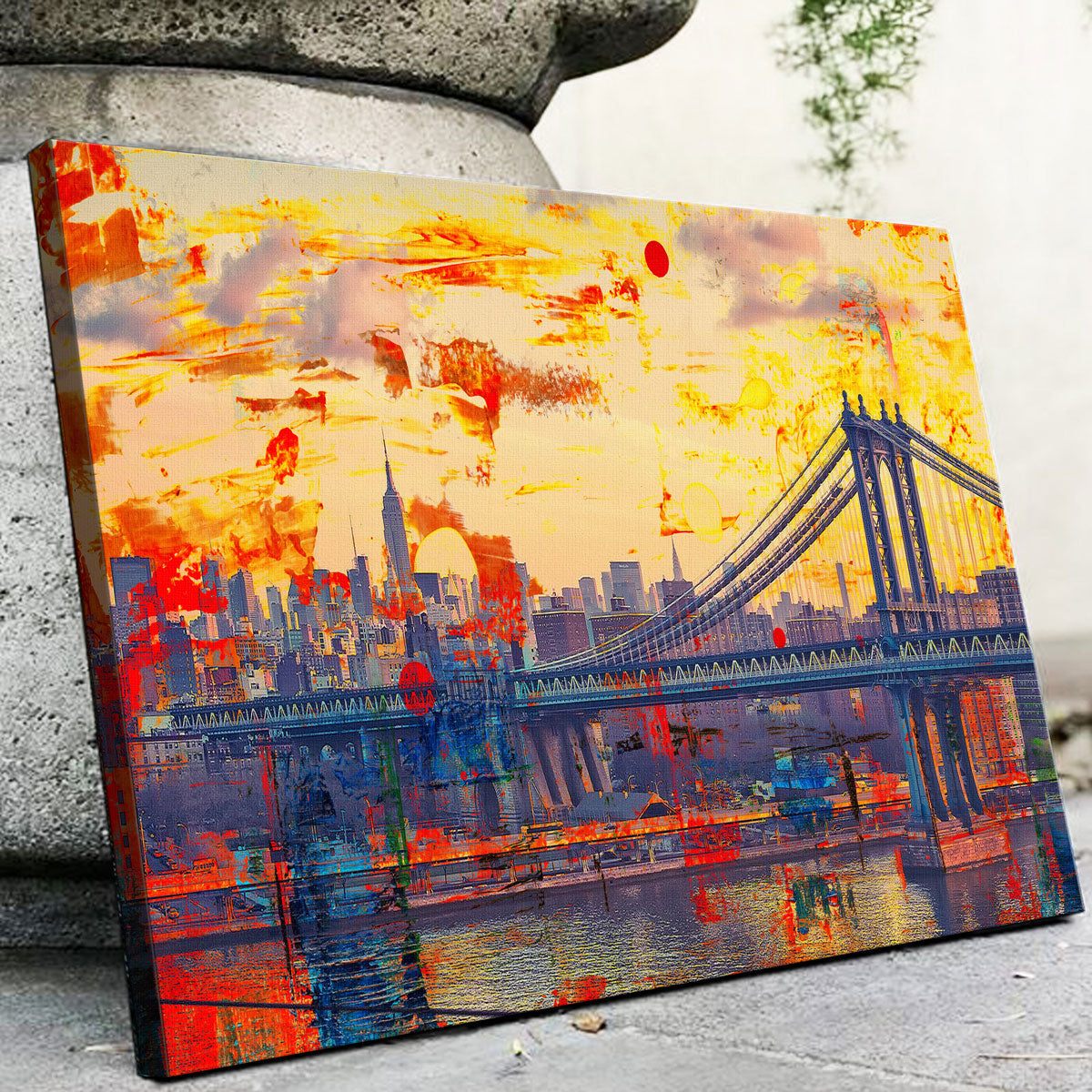 Abstract Manhattan Bridge Wall Art