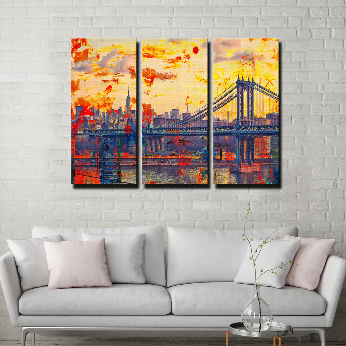 Abstract Manhattan Bridge Wall Art