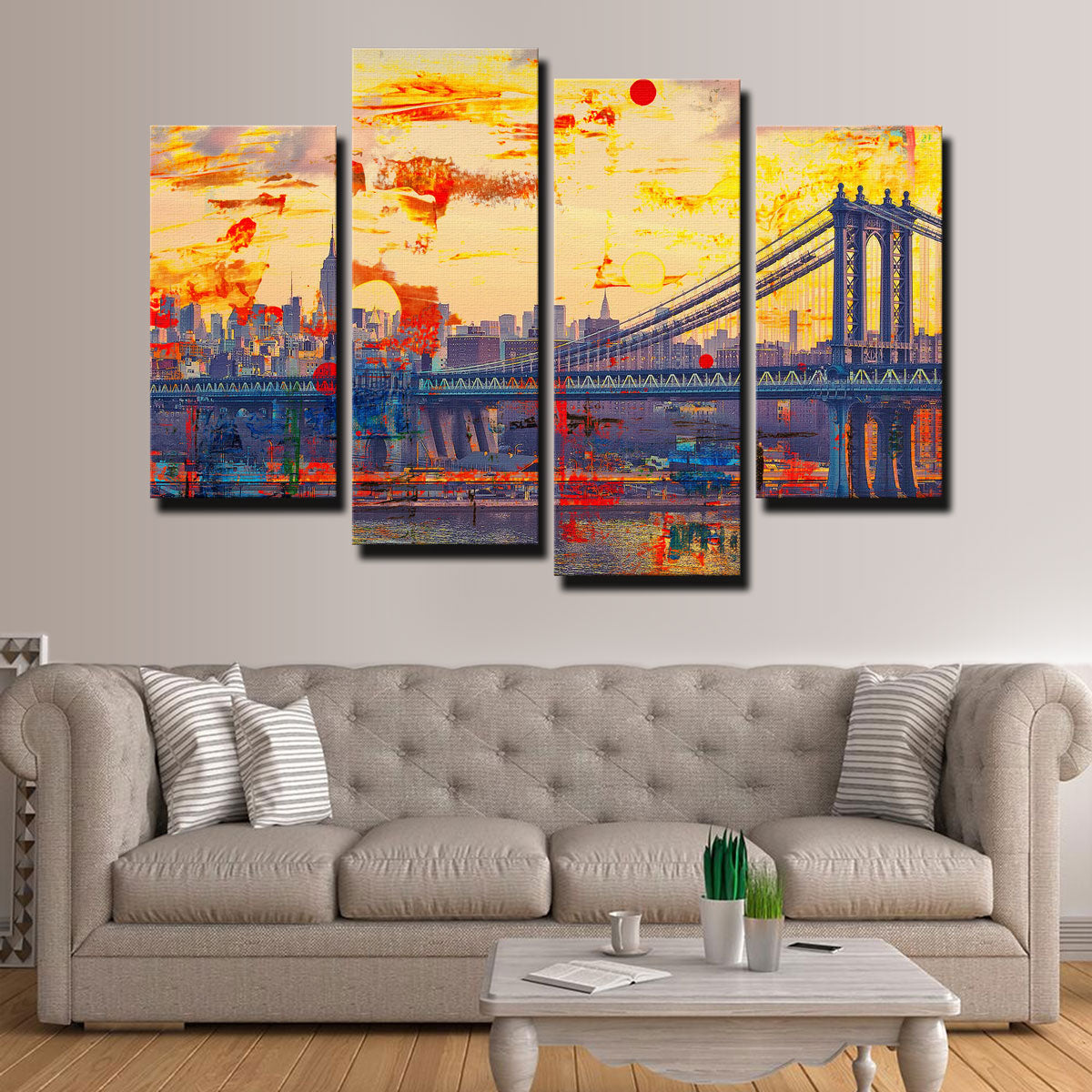 Abstract Manhattan Bridge Wall Art