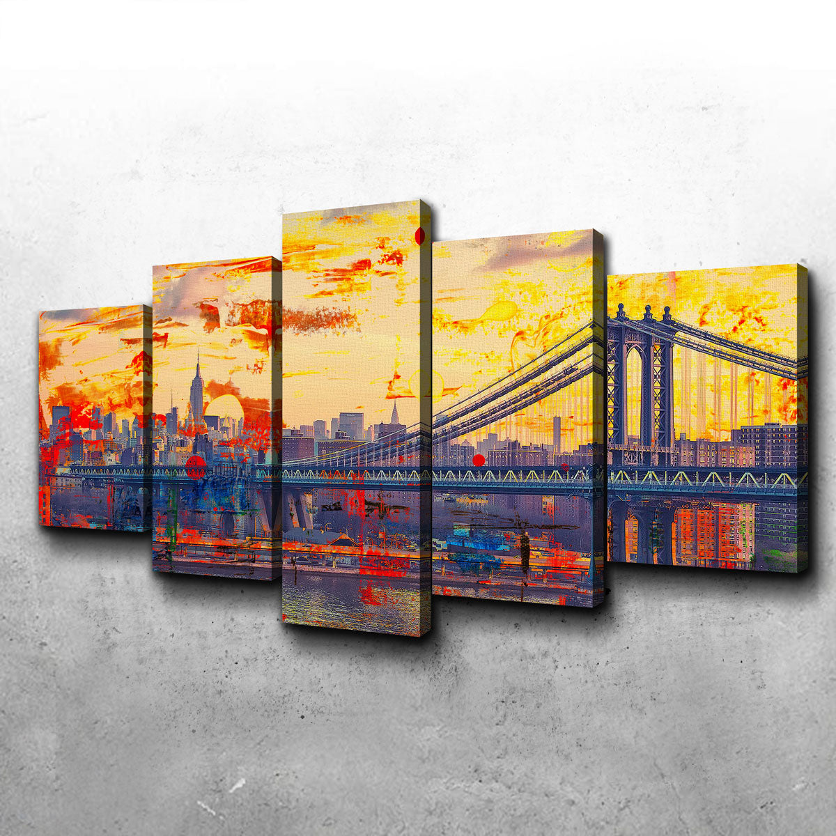 Abstract Manhattan Bridge Wall Art