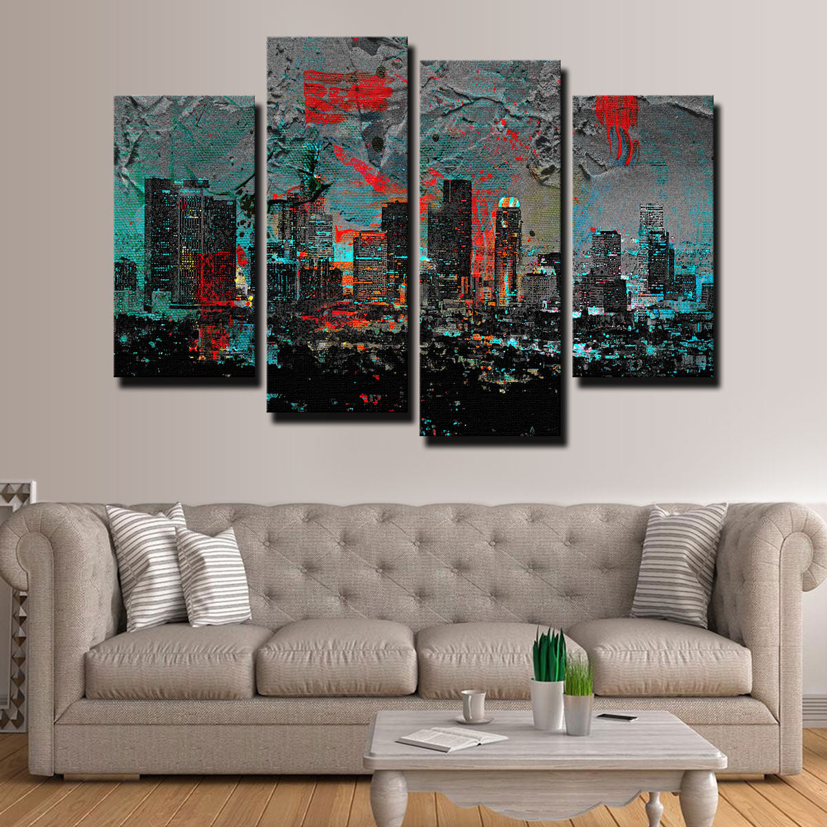 Abstract Los Angeles Skyline Wall Art