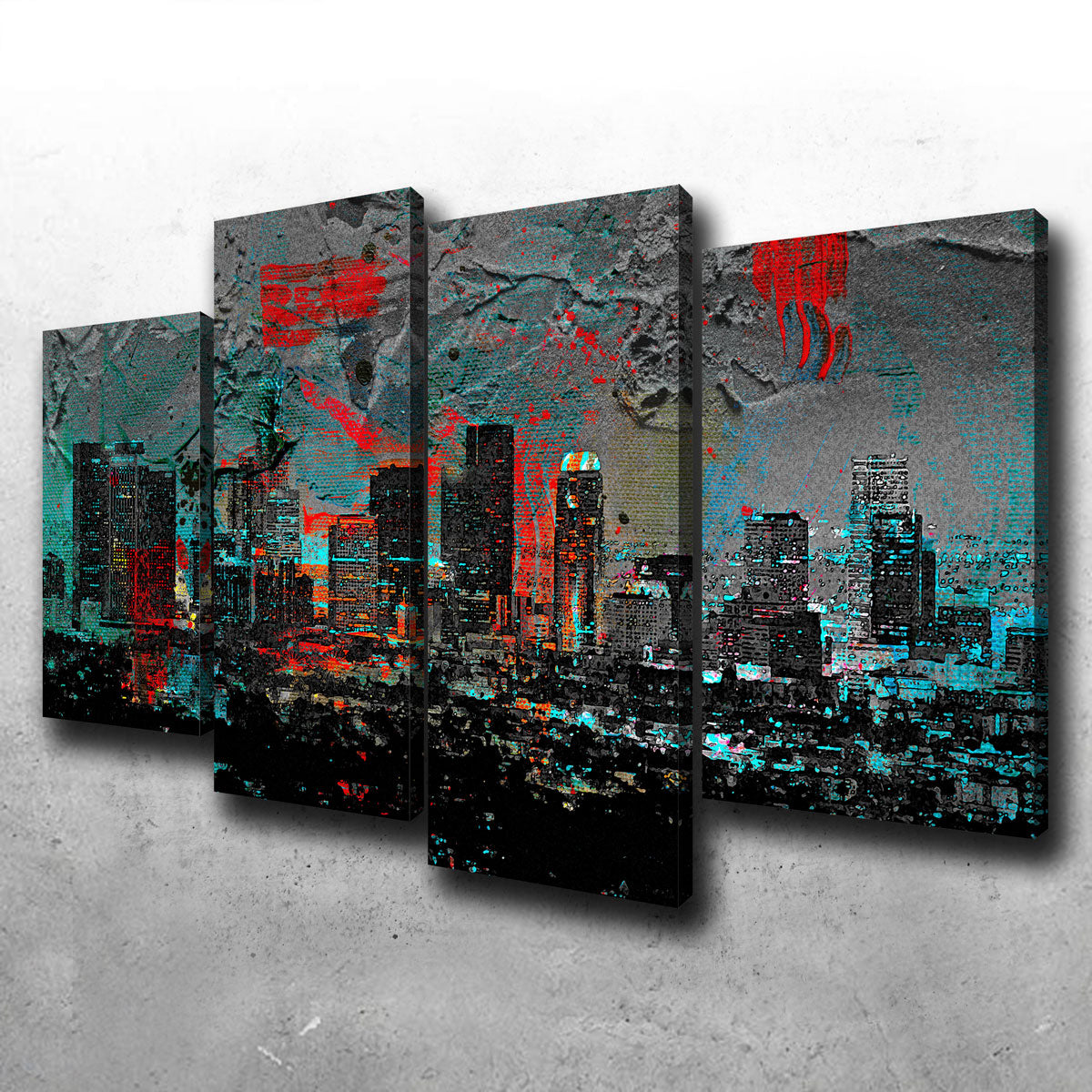 Abstract Los Angeles Skyline Canvas Set