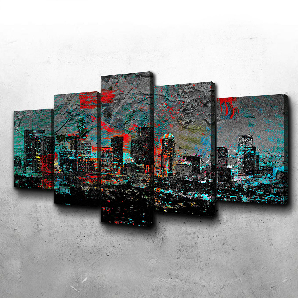 Abstract Los Angeles Skyline Wall Art