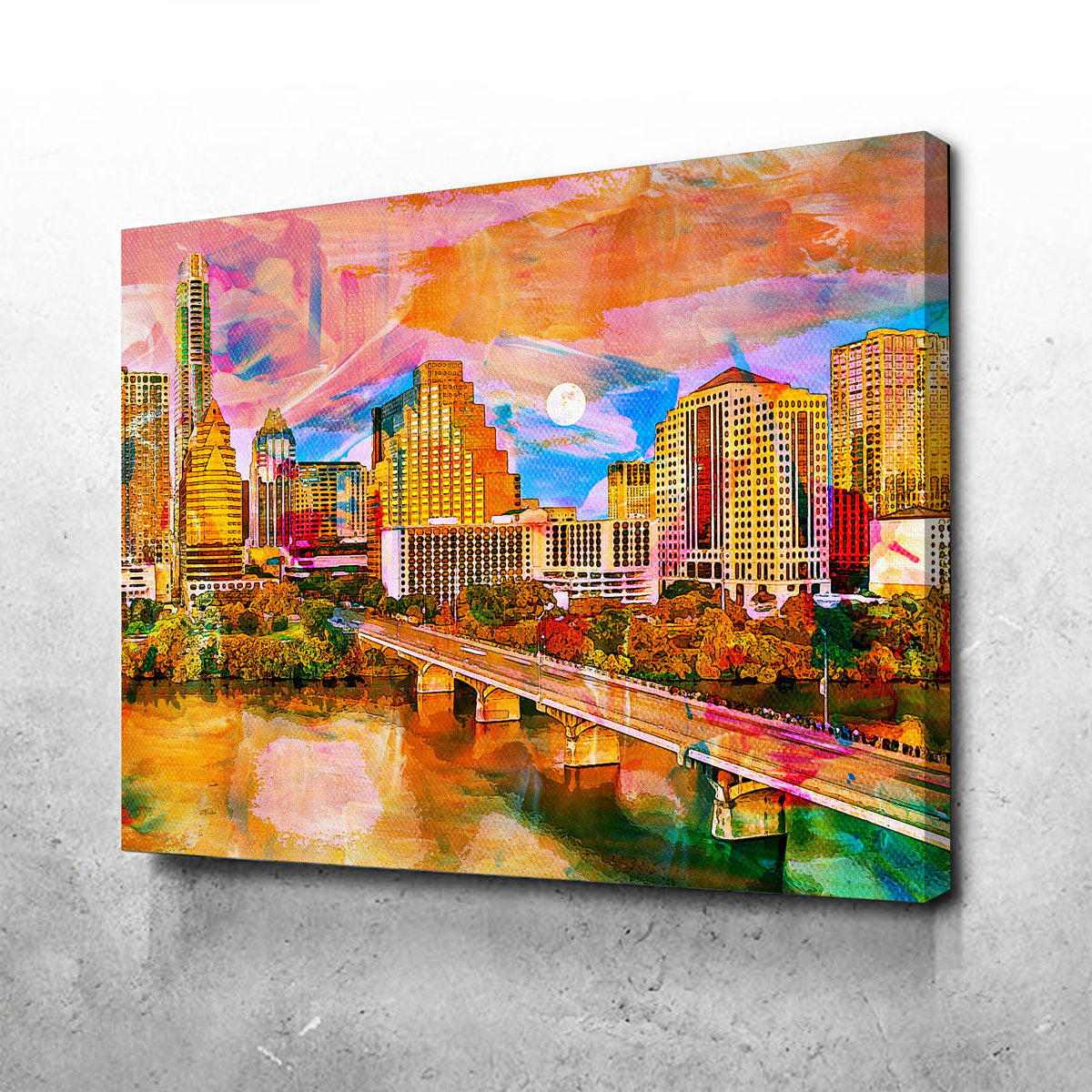 Abstract Moon Over Austin Wall Art