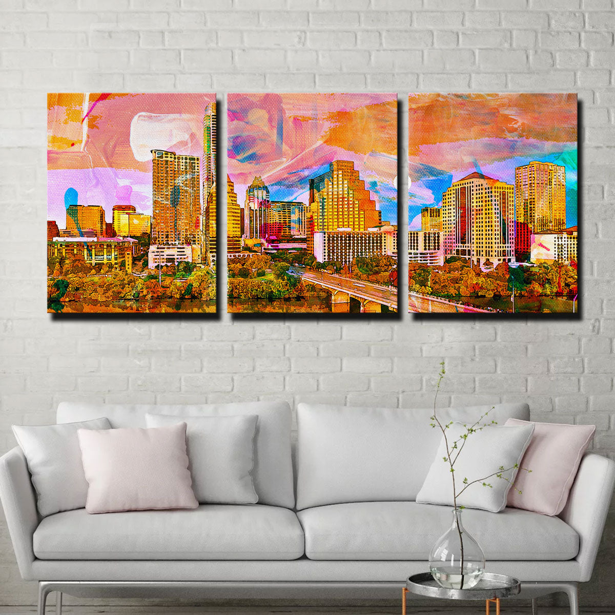 Abstract Moon Over Austin Wall Art