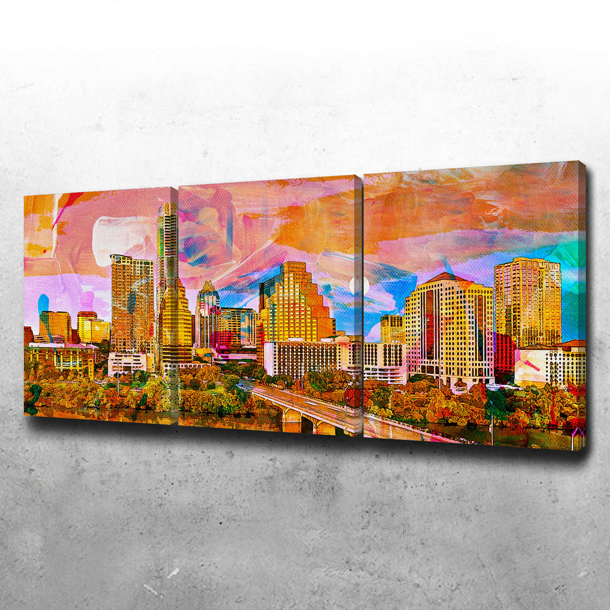 Abstract Moon Over Austin Wall Art