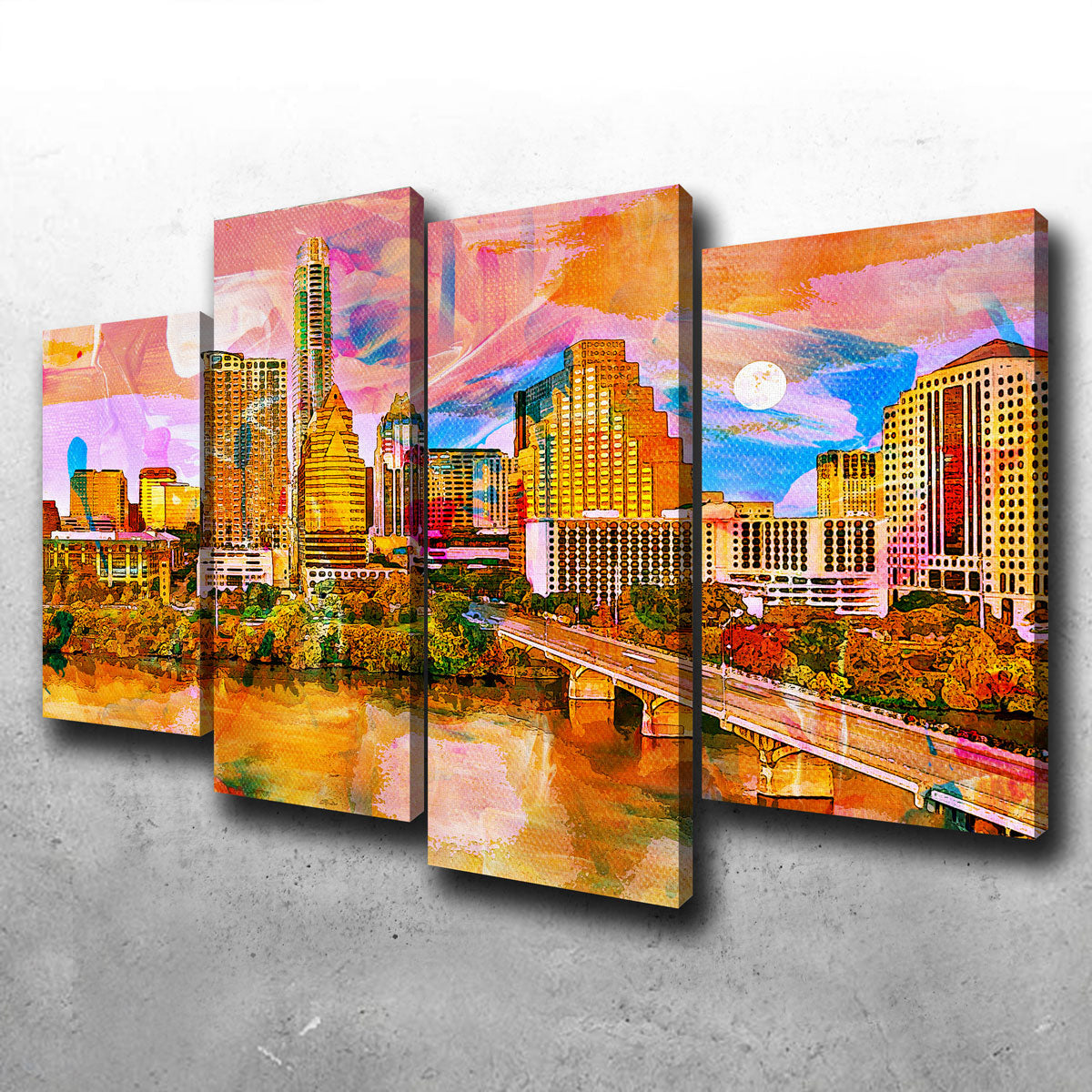 Abstract Moon Over Austin Wall Art