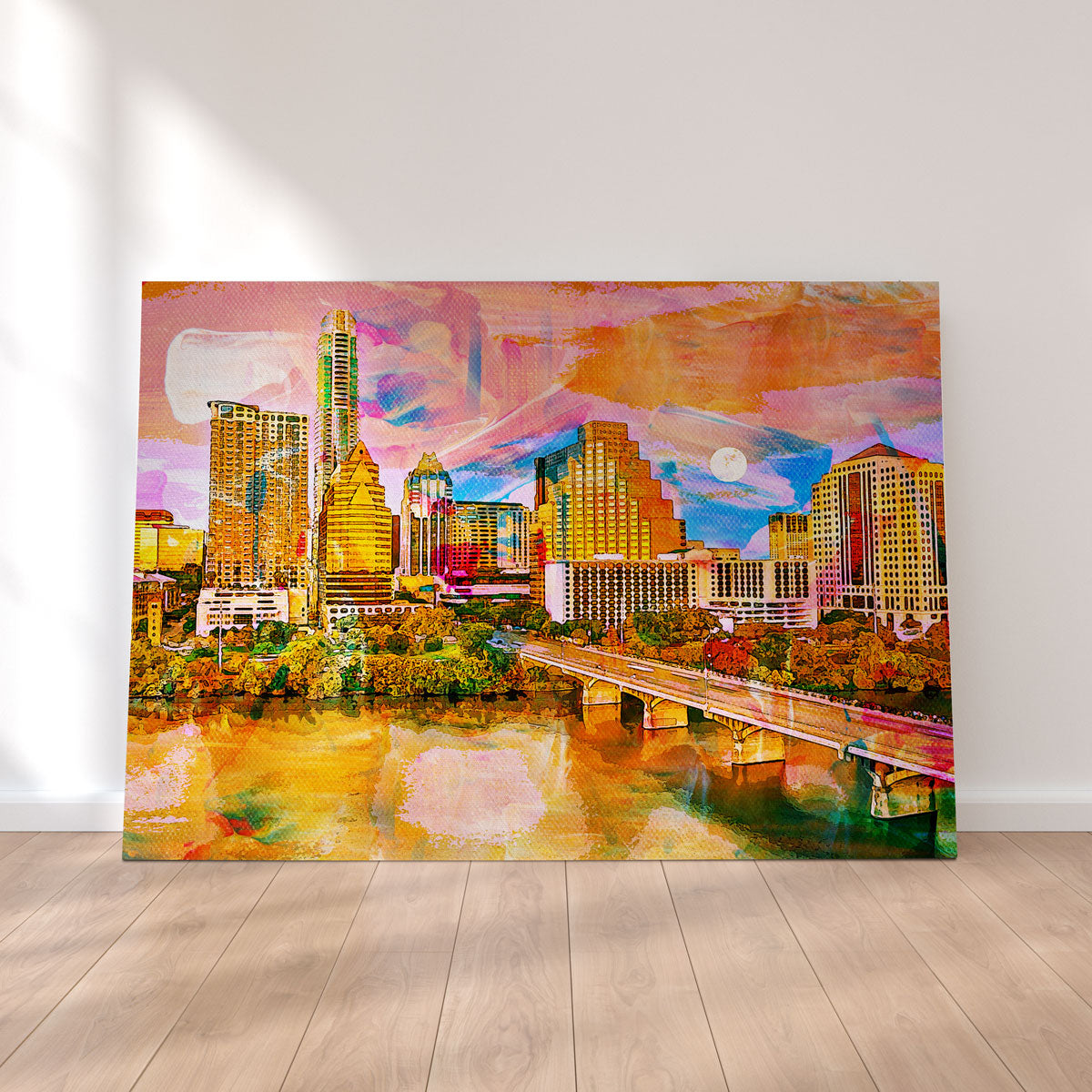 Abstract Moon Over Austin Wall Art
