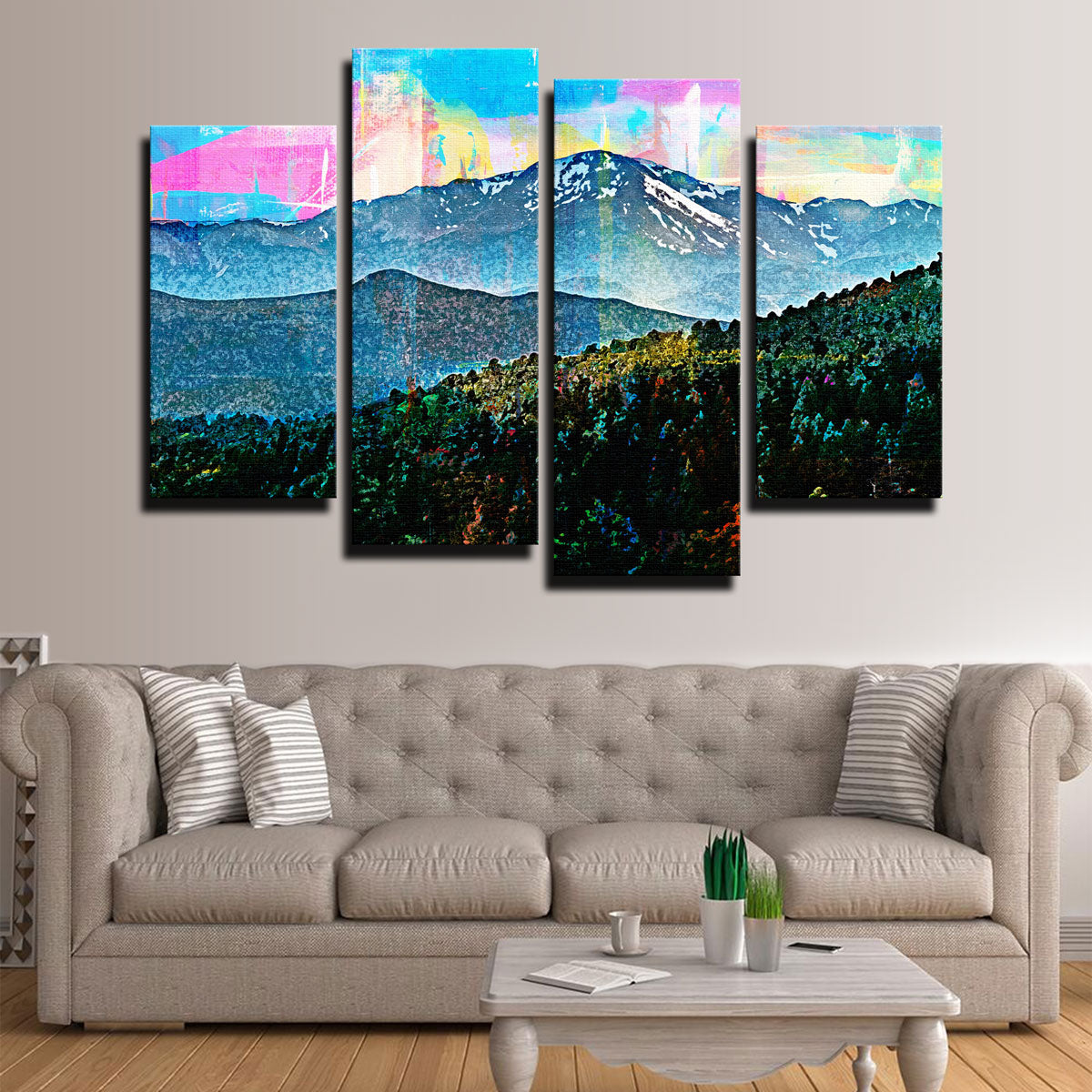 Abstract Pikes Peak Canvas Set