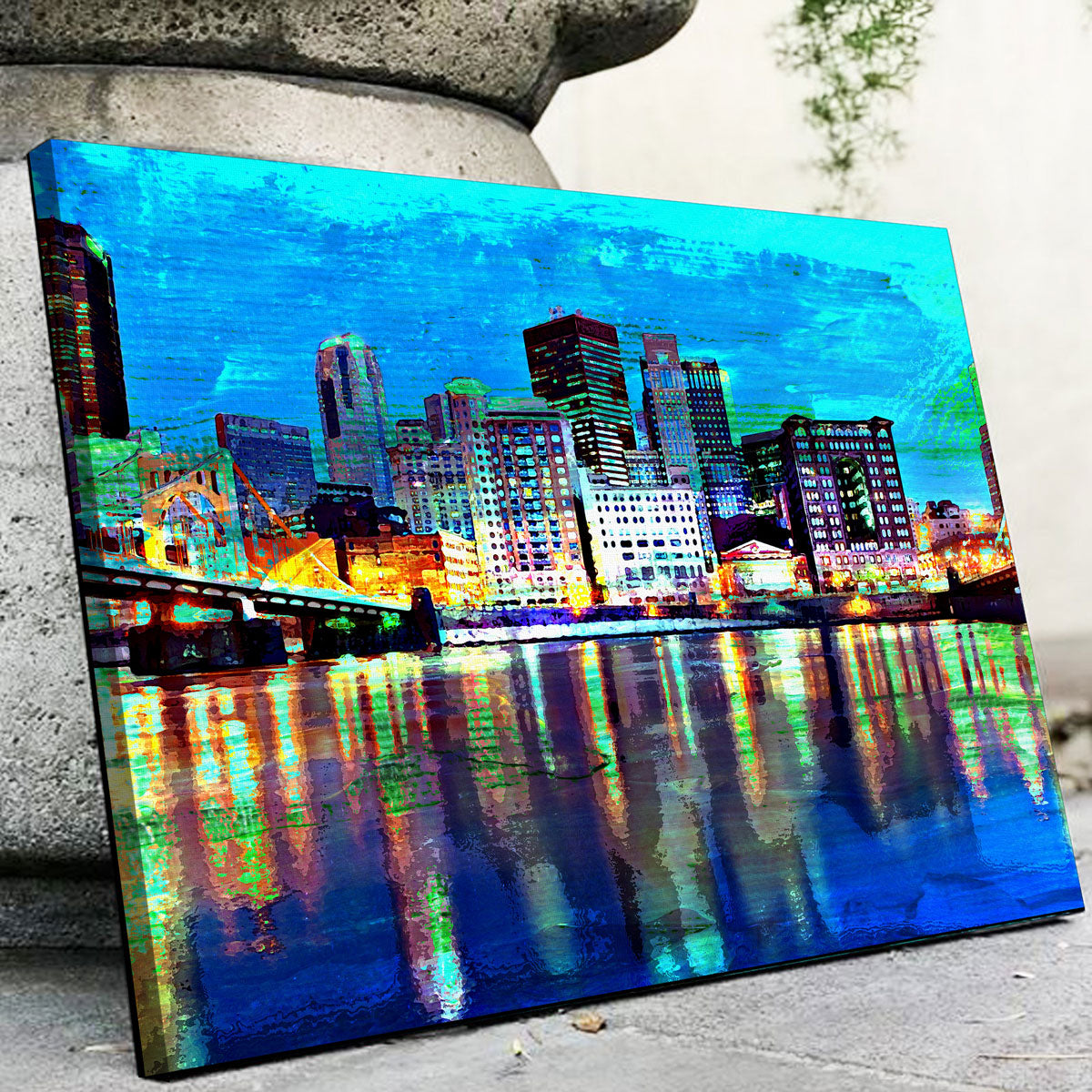 Abstract Pittsburgh At Night Wall Art