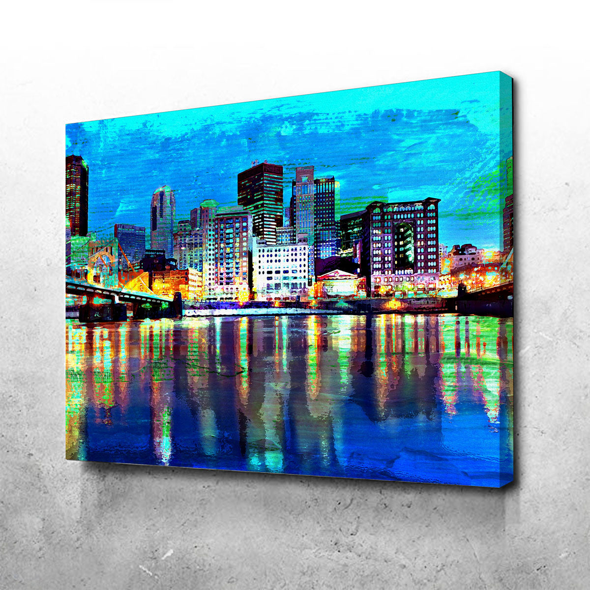 Abstract Pittsburgh At Night Canvas Set