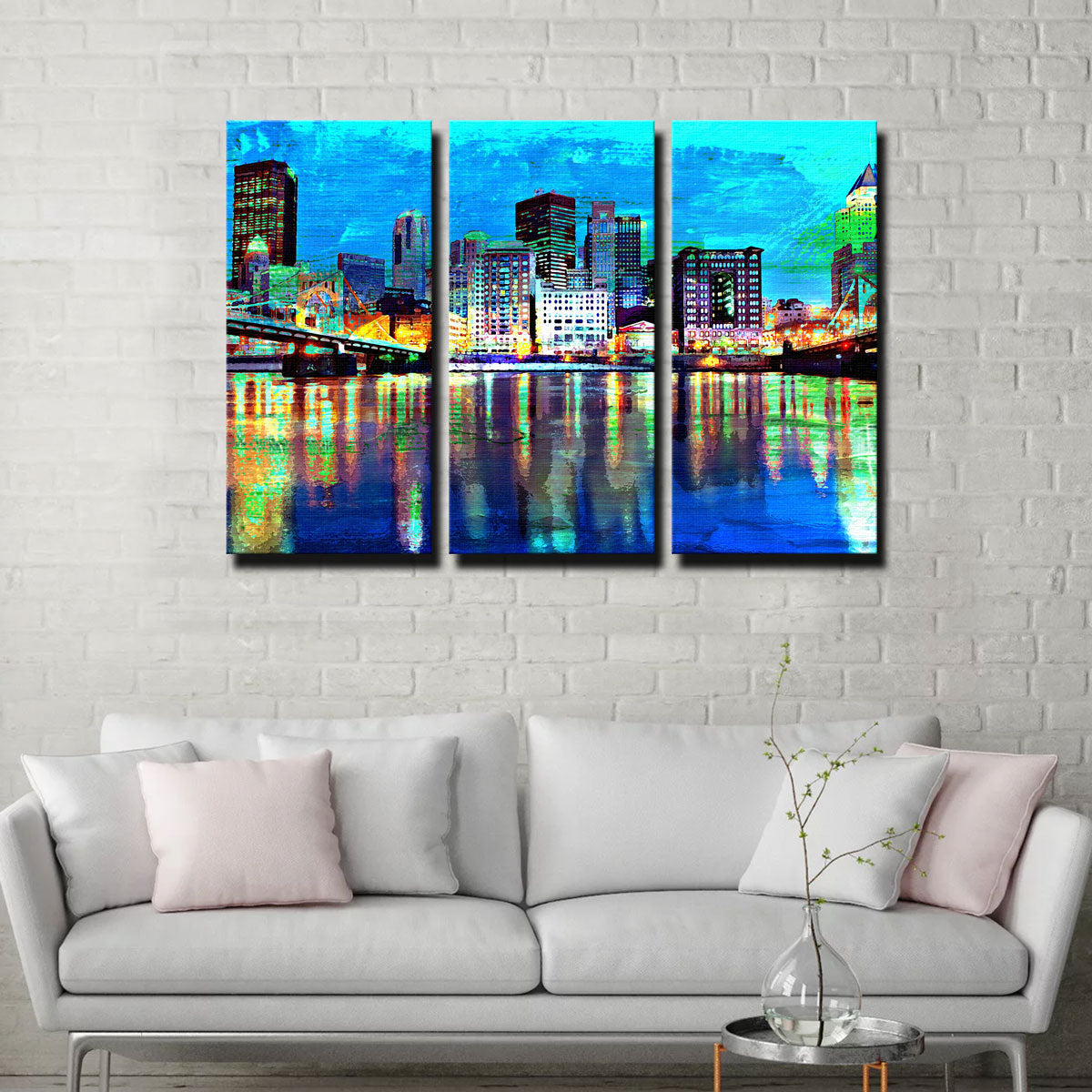 Abstract Pittsburgh At Night Wall Art