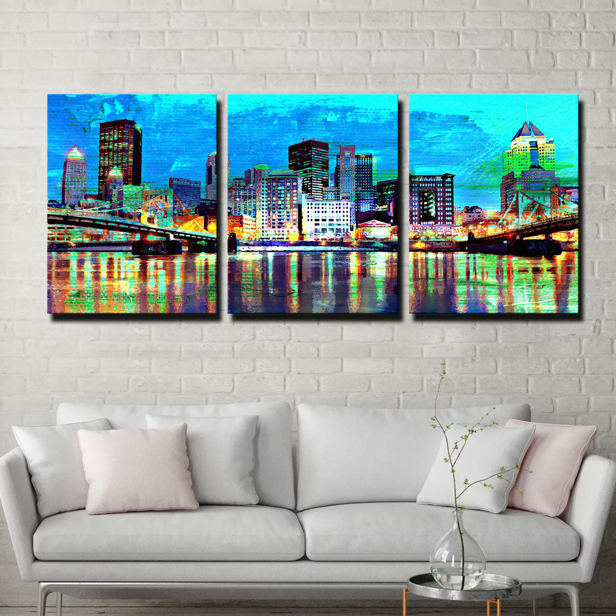 Abstract Pittsburgh At Night Wall Art