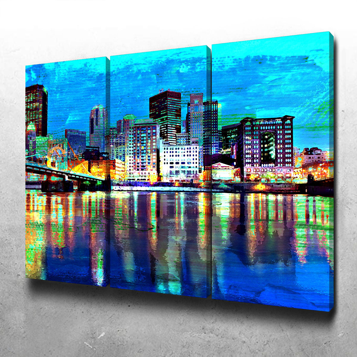 Abstract Pittsburgh At Night Wall Art