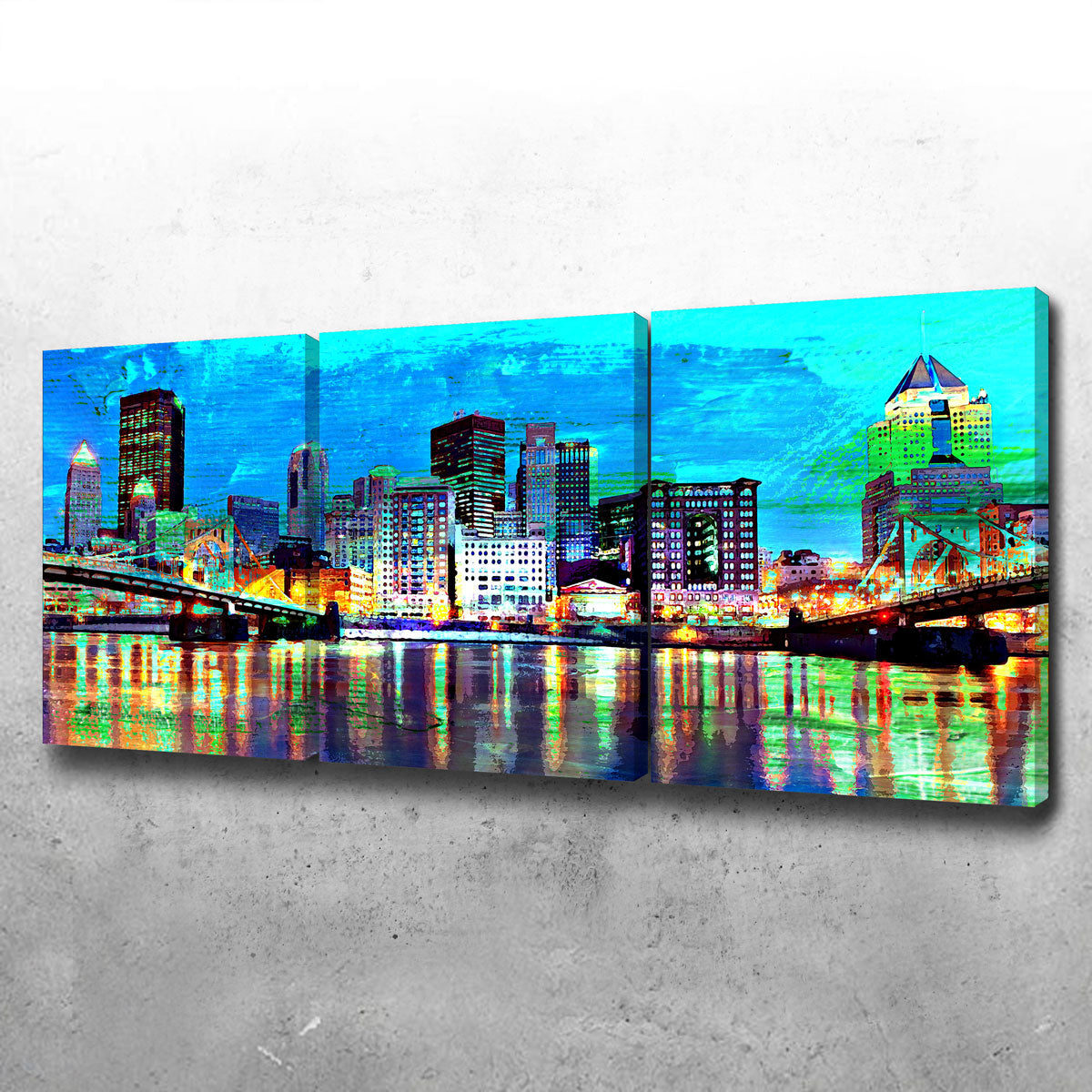 Abstract Pittsburgh At Night Wall Art