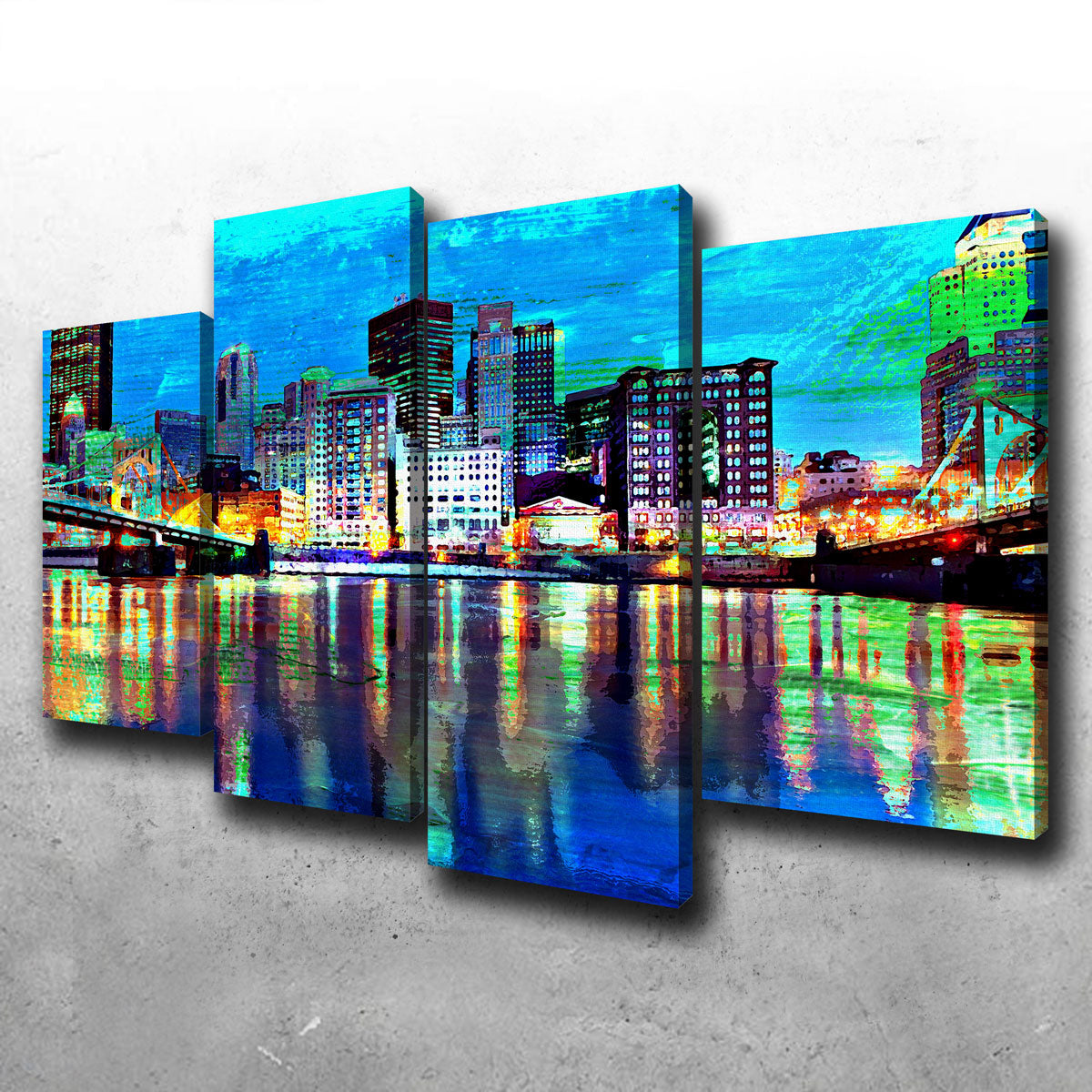 Abstract Pittsburgh At Night Wall Art