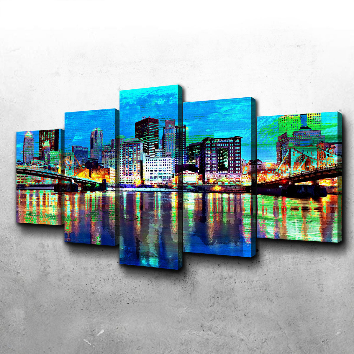 Abstract Pittsburgh At Night Wall Art