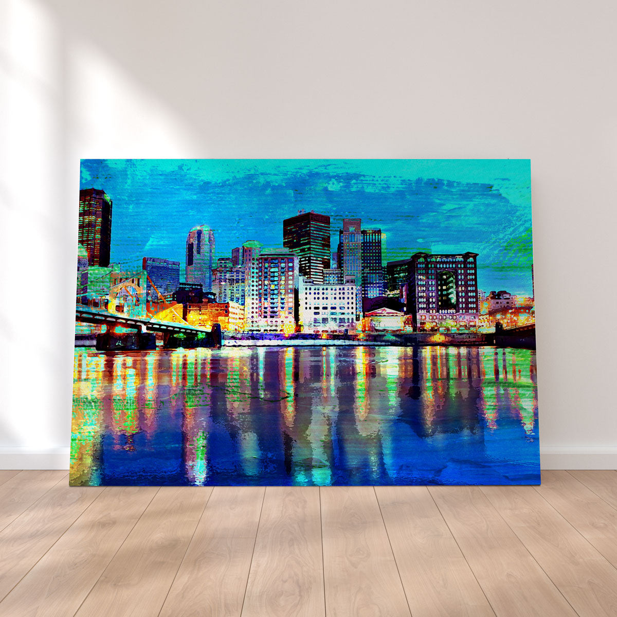 Abstract Pittsburgh At Night Wall Art