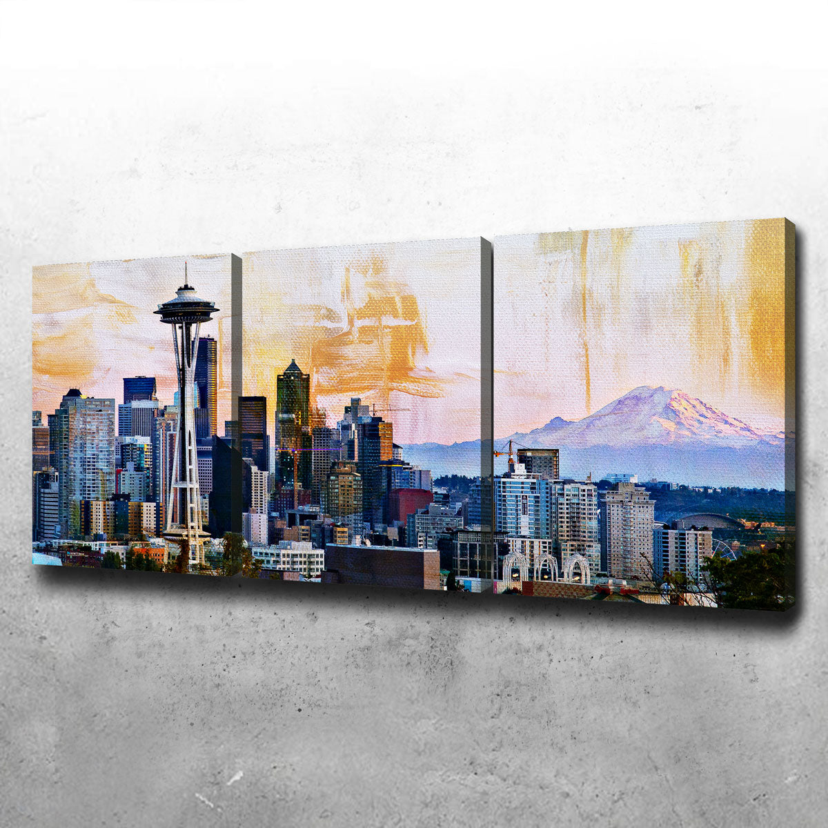 Abstract Seattle Skyline Wall Art