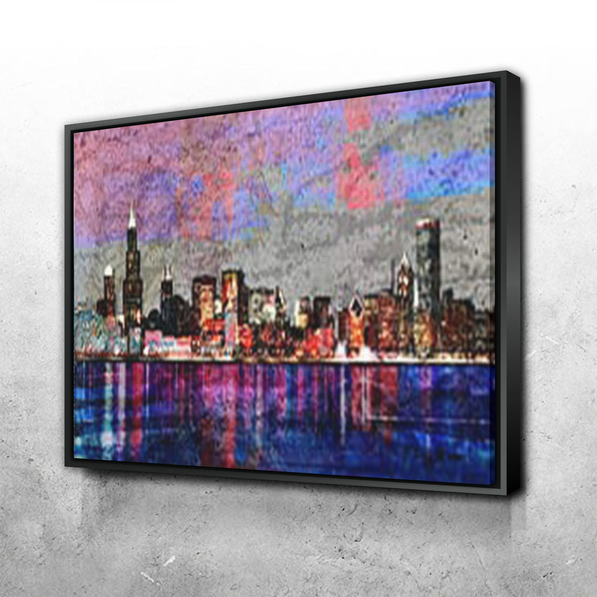 Abstract Chicago Skyline Canvas Set