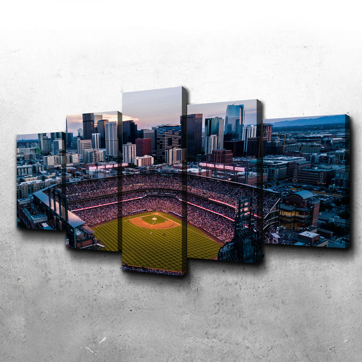 Aerial of Coors Field Canvas Set