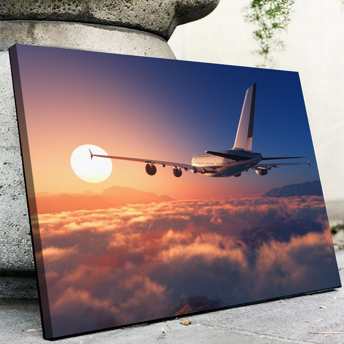 Airplane Above The Clouds Wall Art