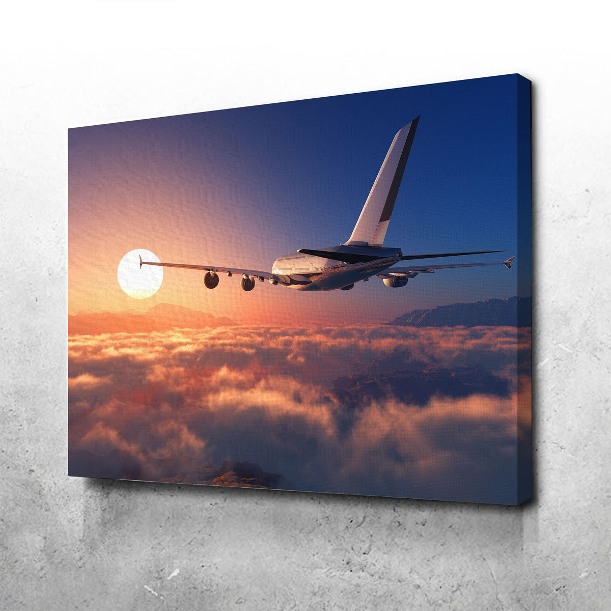 Airplane Above The Clouds Wall Art