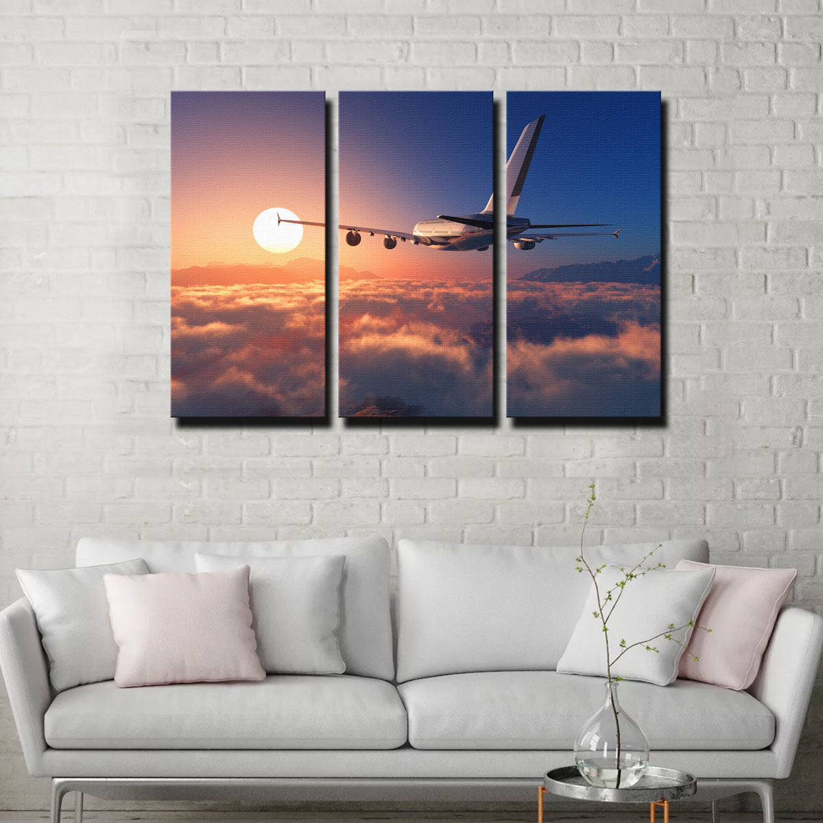 Airplane Above The Clouds Wall Art