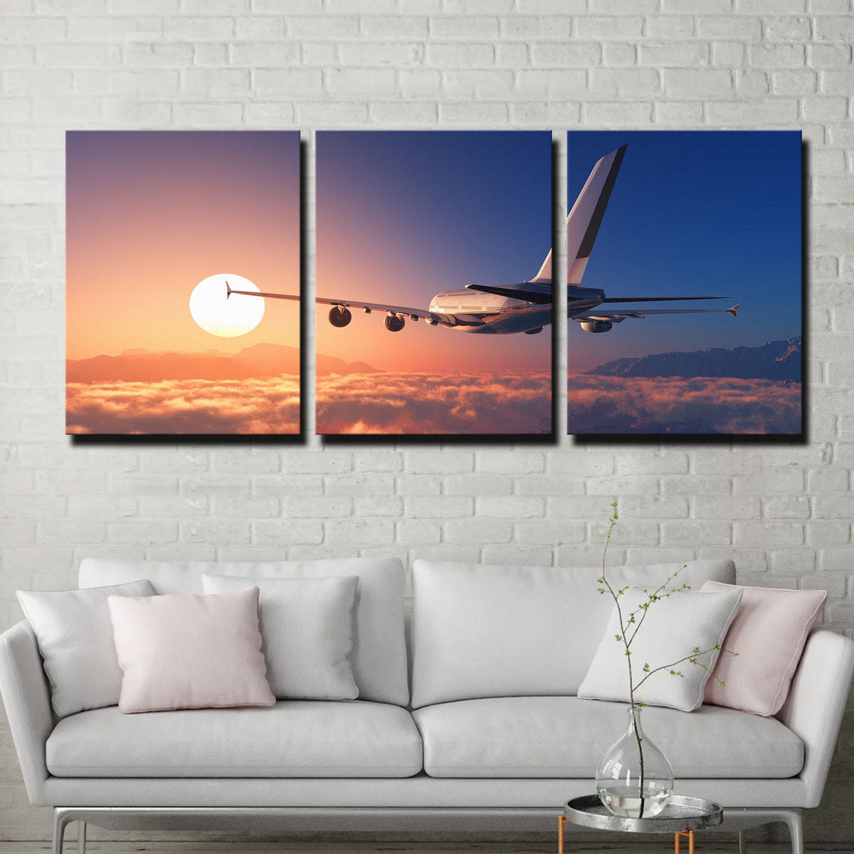 Airplane Above The Clouds Wall Art