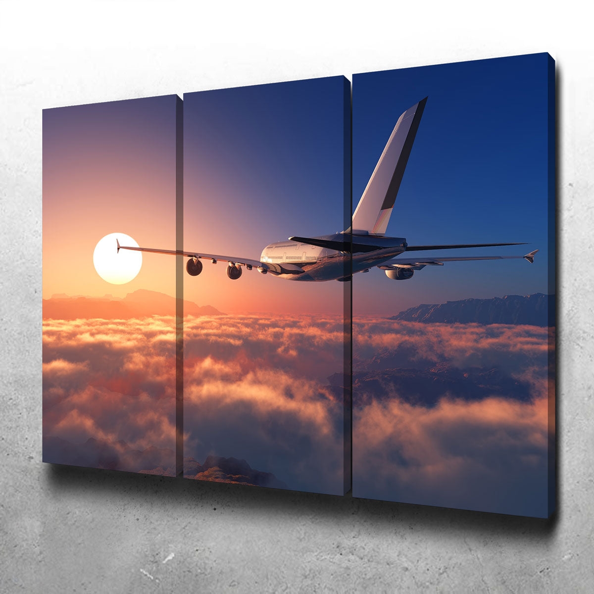 Airplane Above The Clouds Wall Art