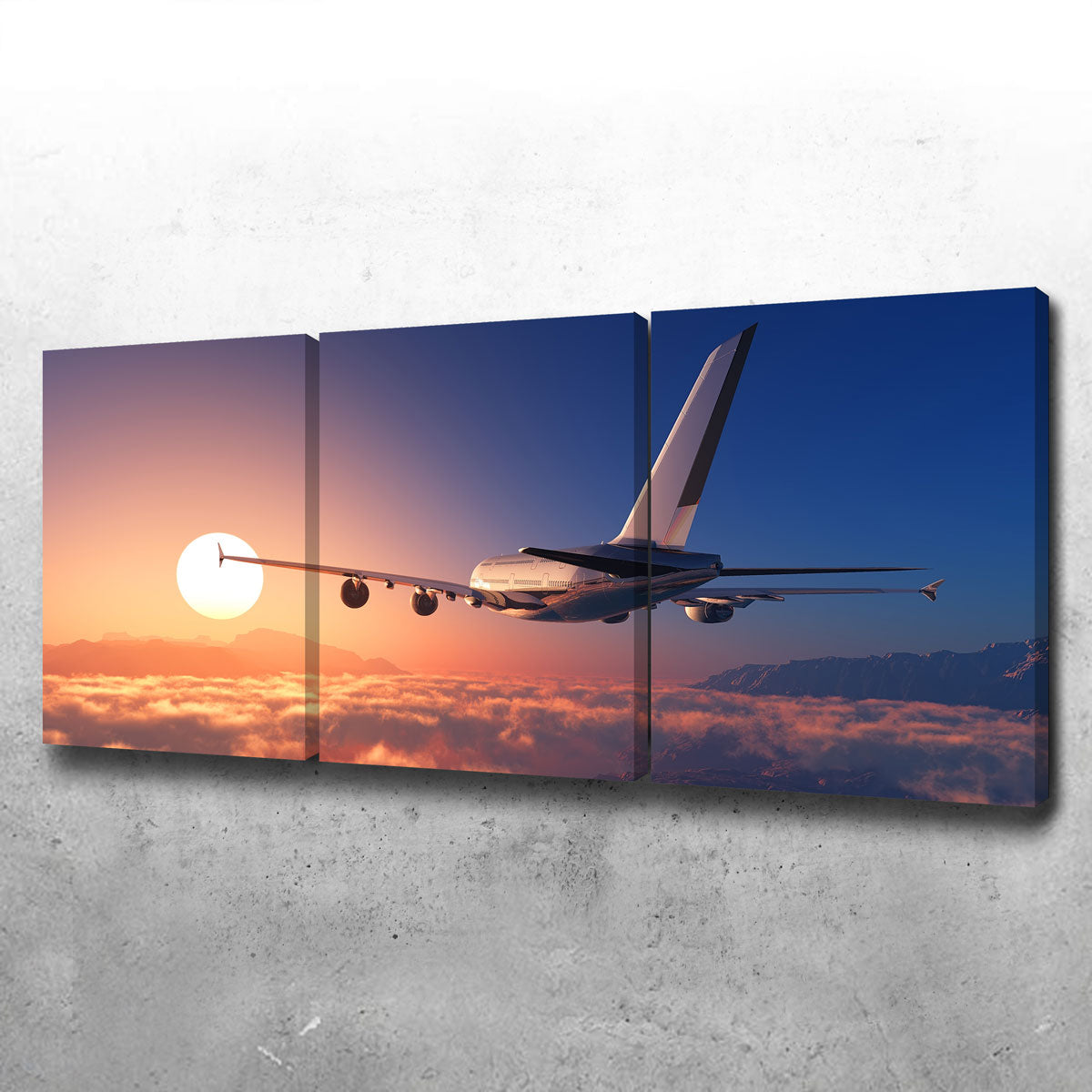 Airplane Above The Clouds Wall Art