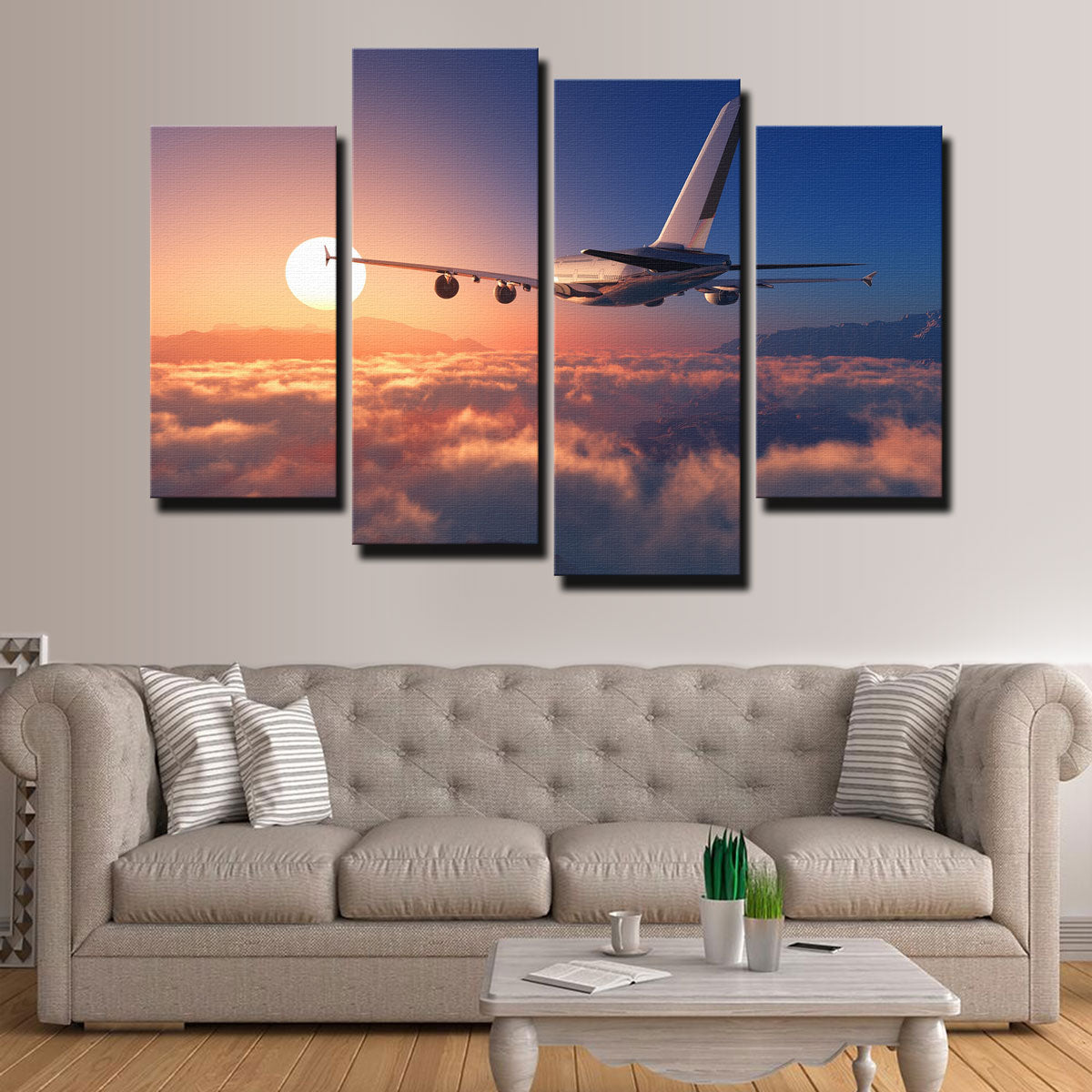 Airplane Above The Clouds Wall Art