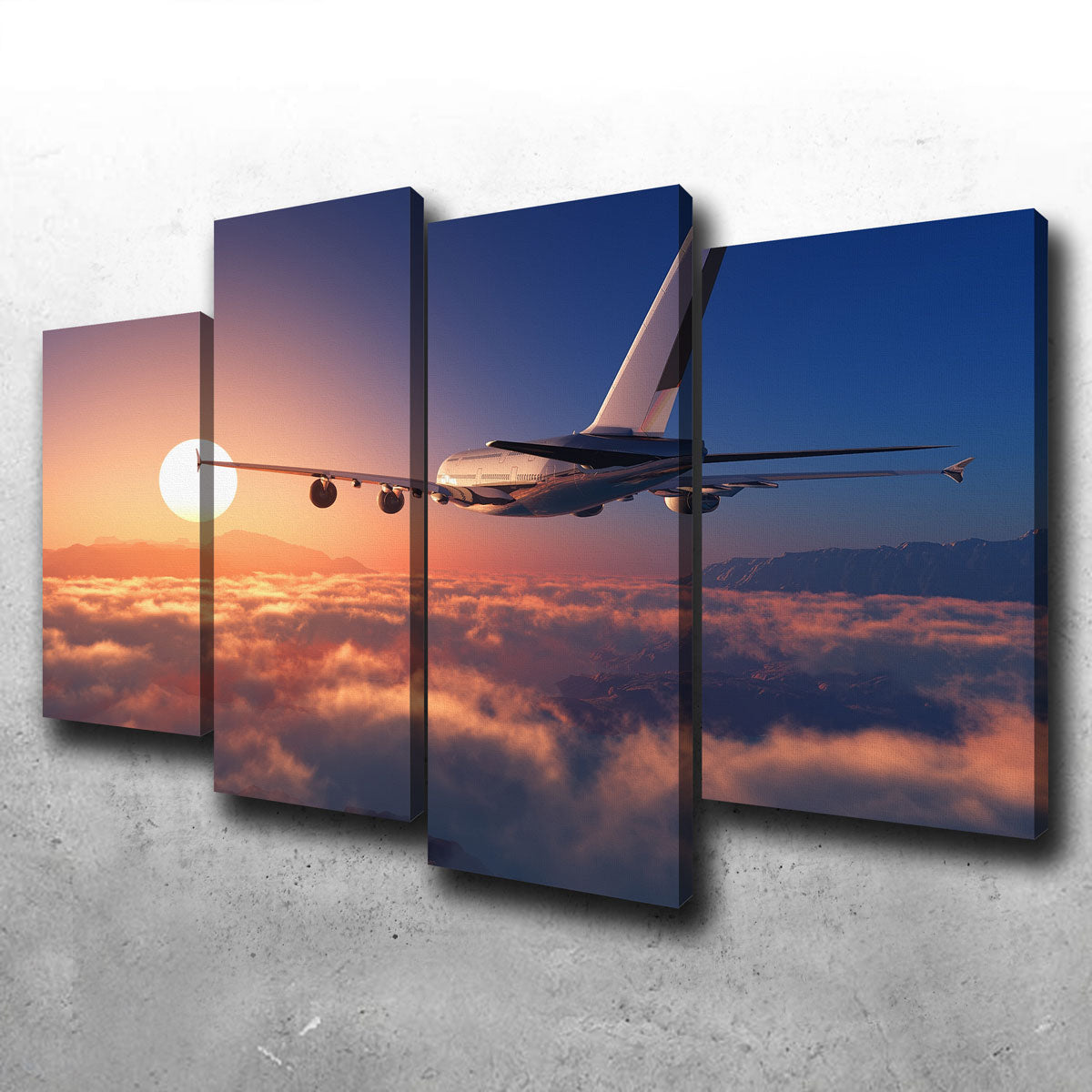 Airplane Above The Clouds Wall Art