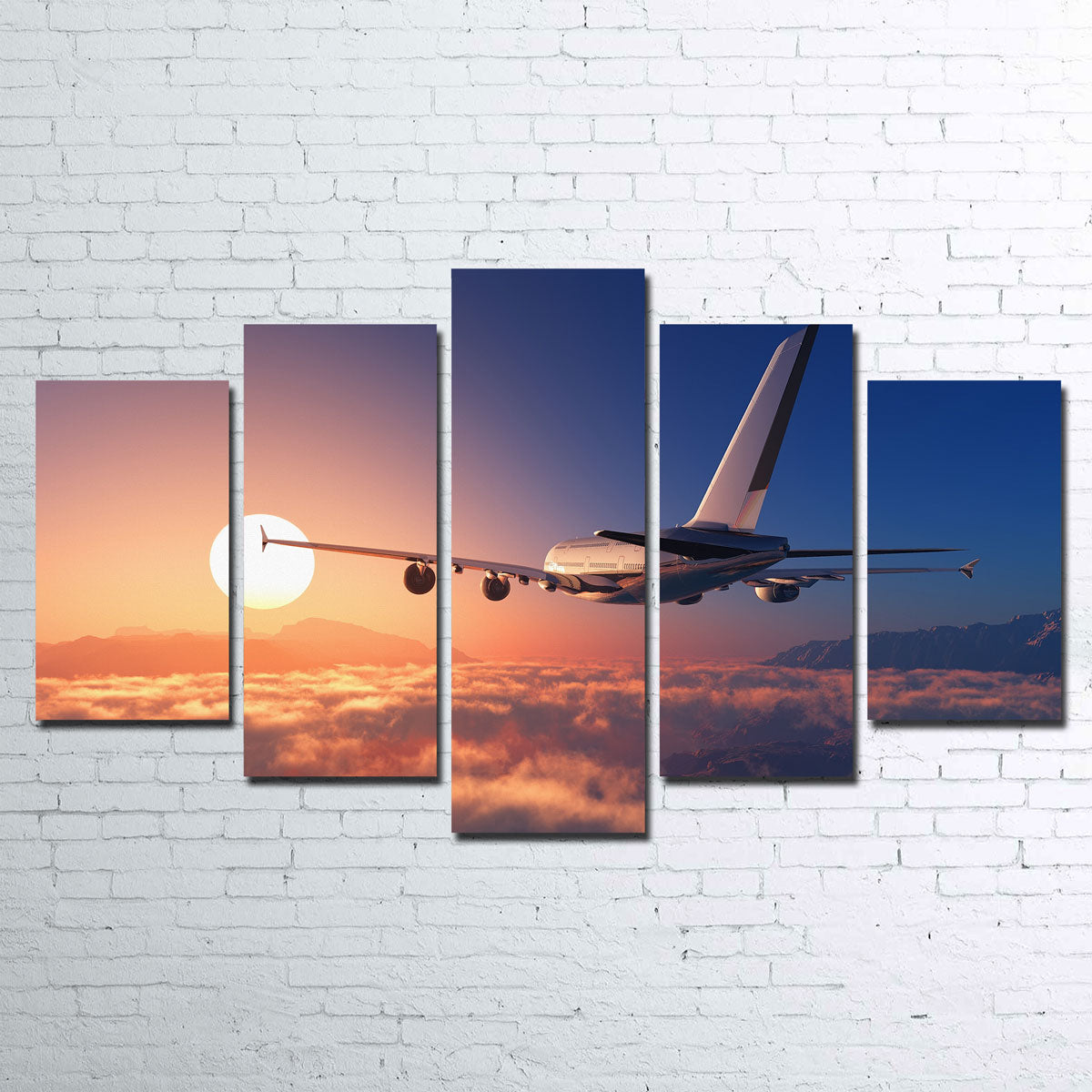 Airplane Above The Clouds Wall Art