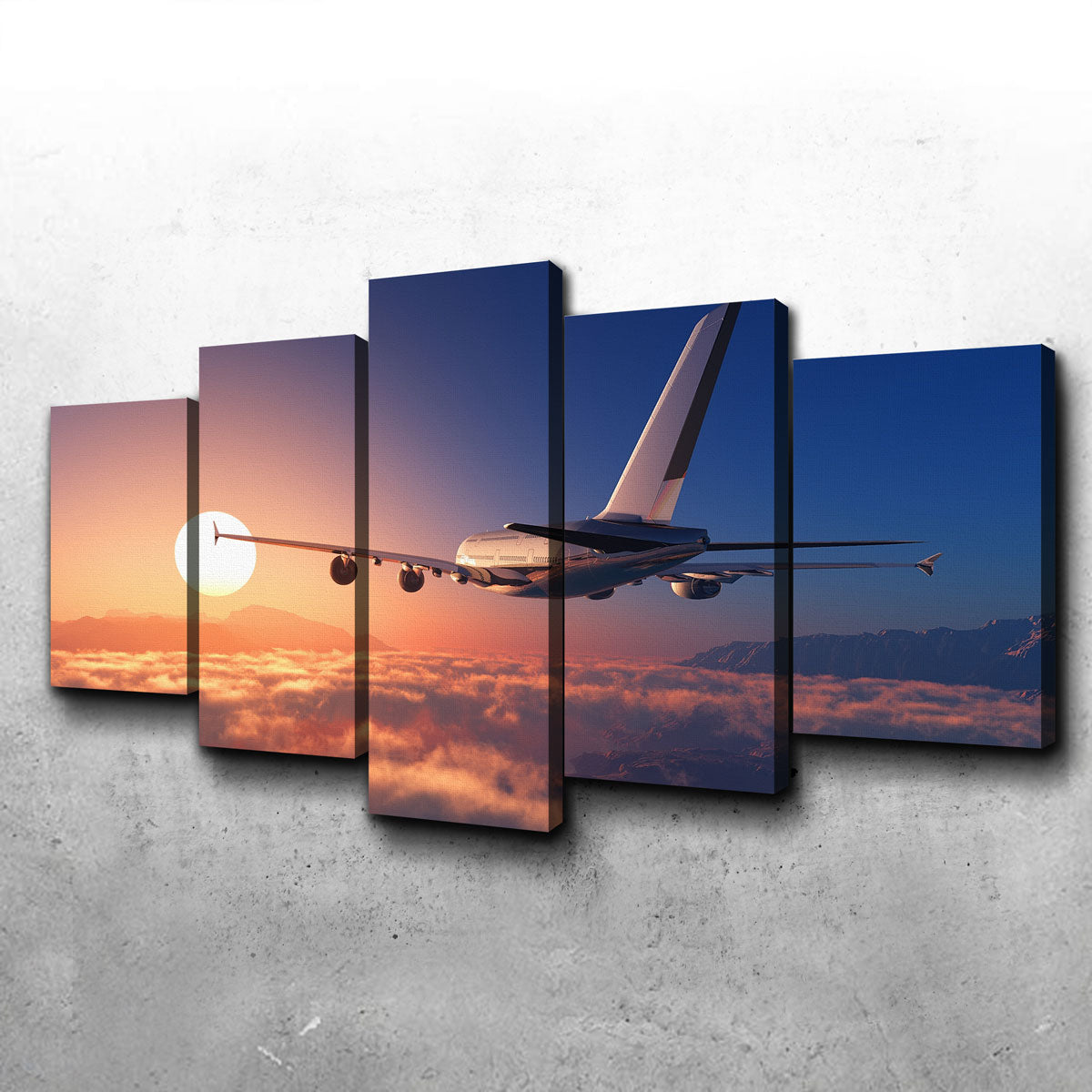 Airplane Above The Clouds Wall Art