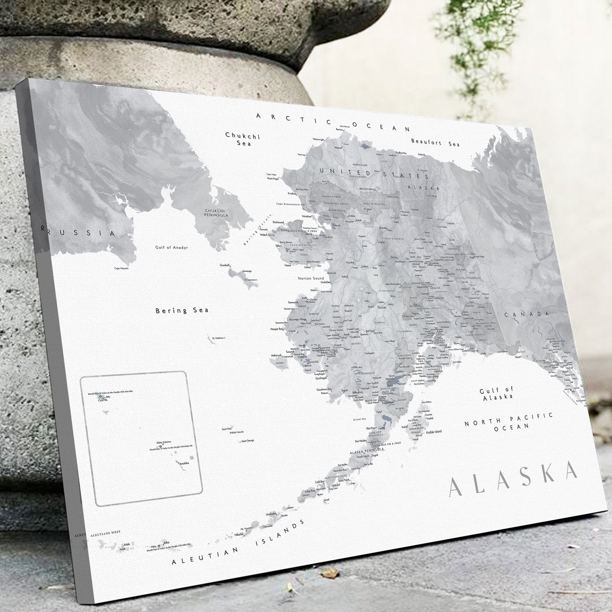 Alaska Map 2 Wall Art