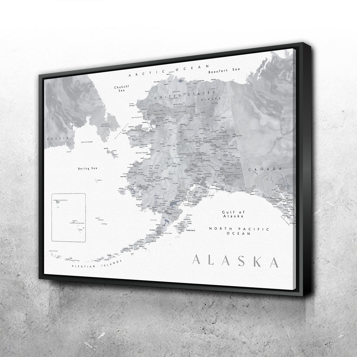 Alaska Map 2 Wall Art